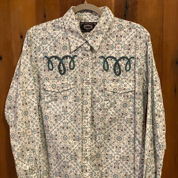 Cowgirl Hardware Tops - Cowgirl Hardware Pearl Snap Shirt Size L